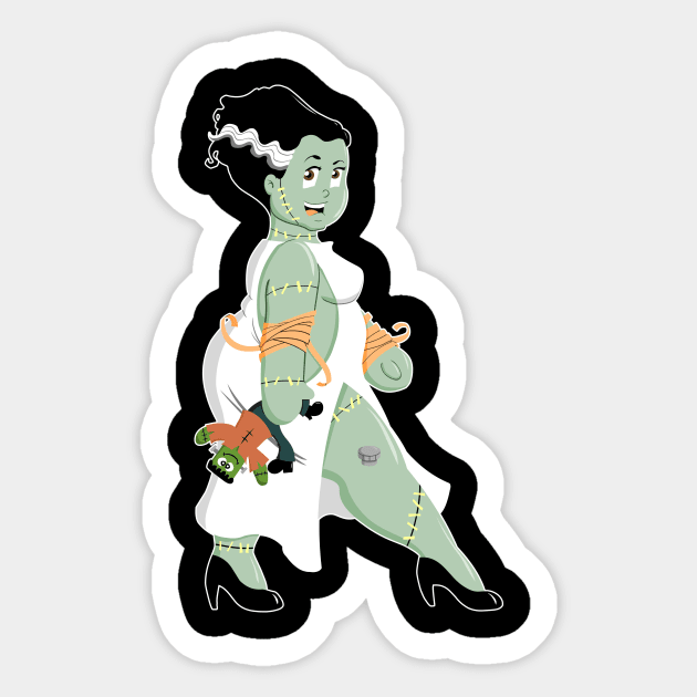 Bride of Frankenstein Sticker by scoffin